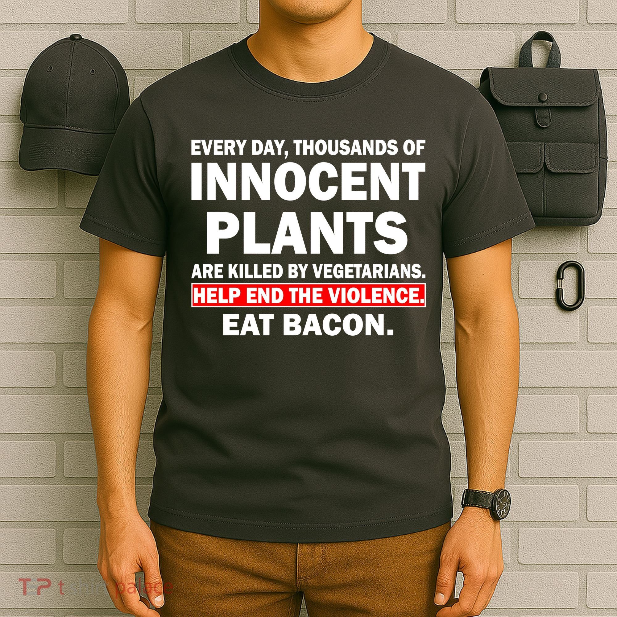 Help End The Violence Eat Bacon  T-Shirt