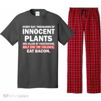 Help End The Violence Eat Bacon  Pajama Set thumb 0