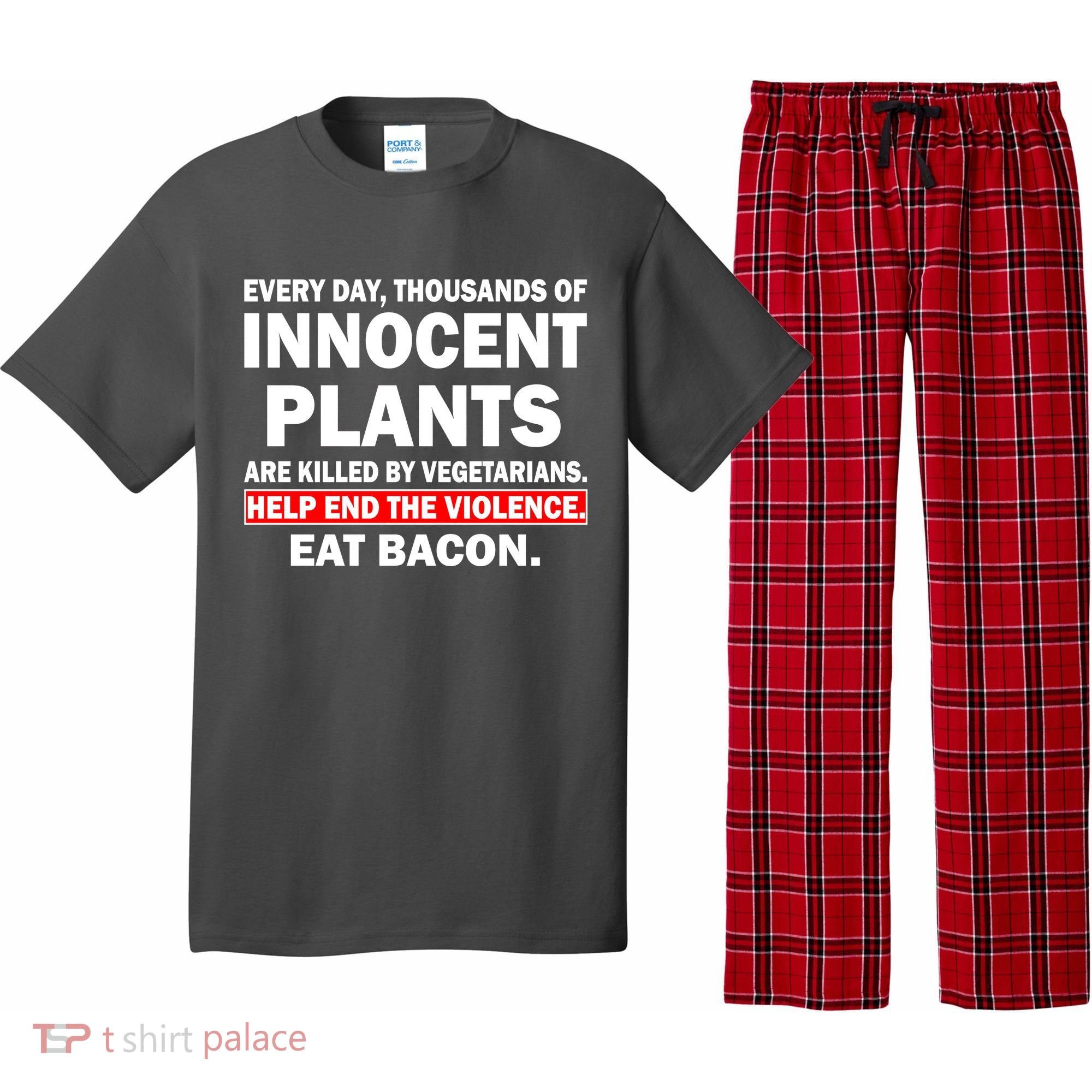 Help End The Violence Eat Bacon  Pajama Set