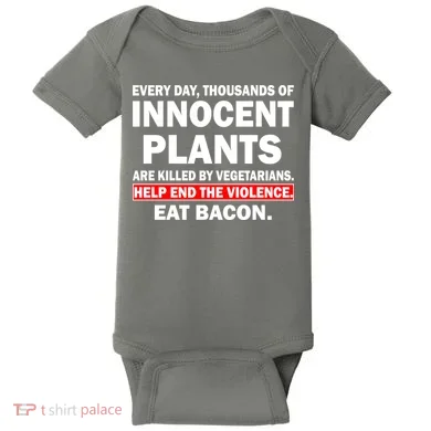 Help End The Violence Eat Bacon  Baby Bodysuit
