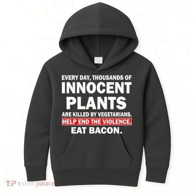 Help End The Violence Eat Bacon  Kids Hoodie
