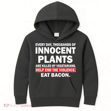 Help End The Violence Eat Bacon Kids Hoodie
