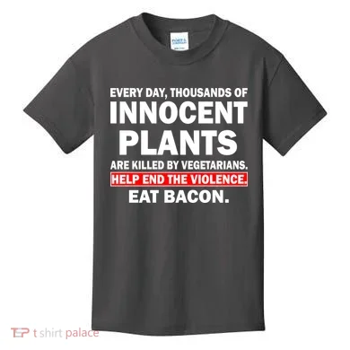 Help End The Violence Eat Bacon Kids T-Shirt