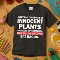 Help End The Violence Eat Bacon  Kids T-Shirt thumb 3