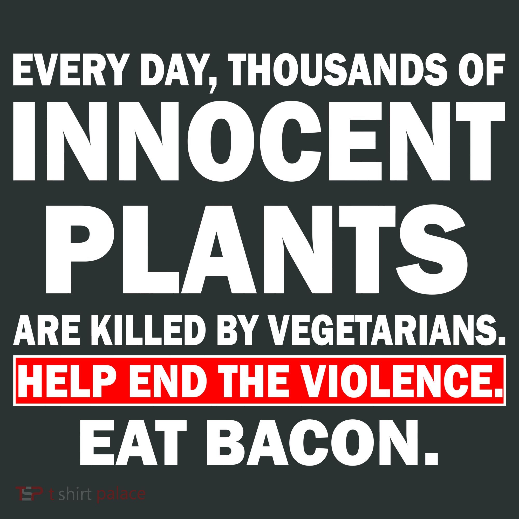 Help End The Violence Eat Bacon  Kids T-Shirt