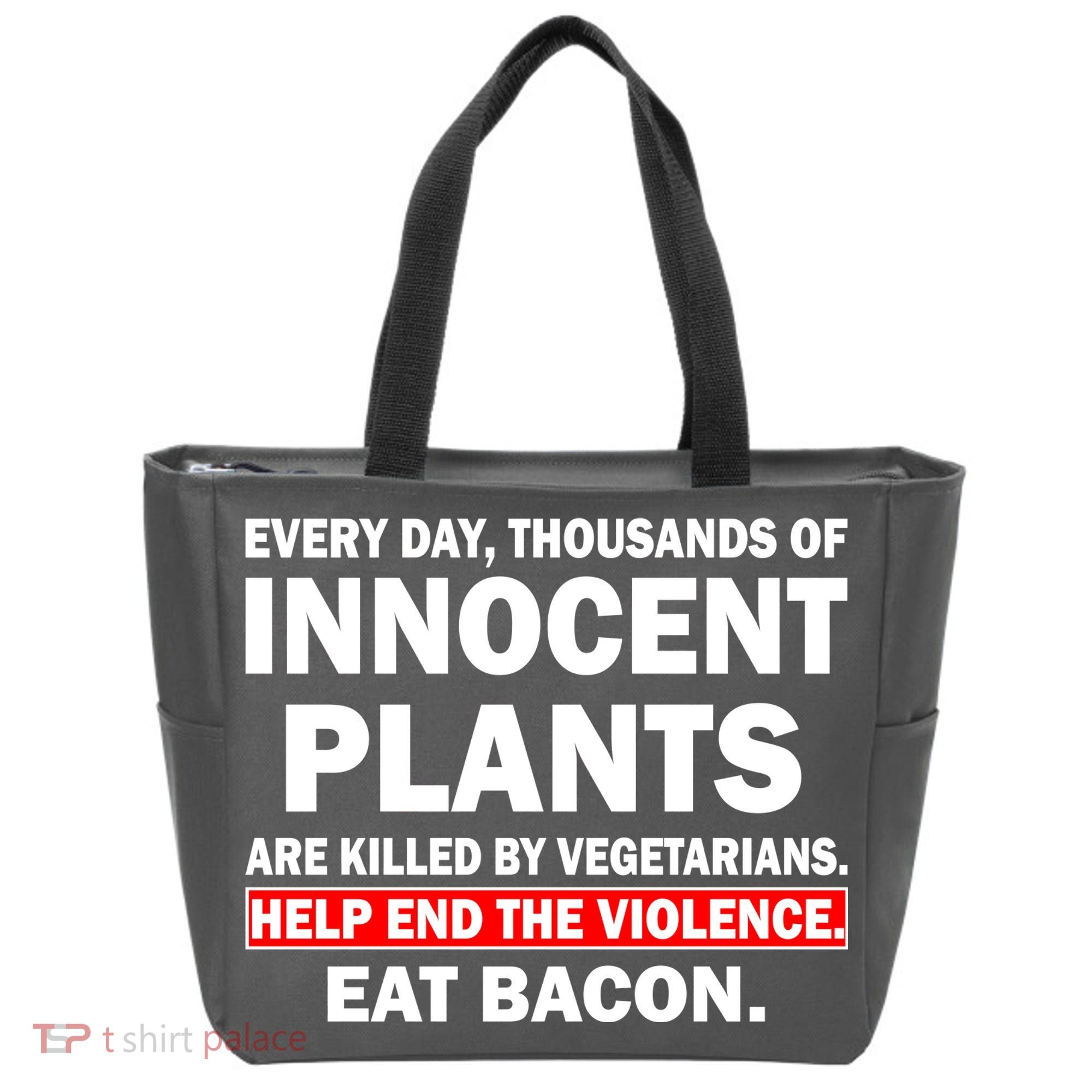 Help End The Violence Eat Bacon  Tote Bag