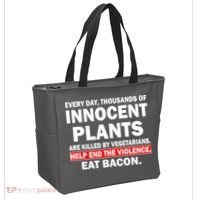 Help End The Violence Eat Bacon  Tote Bag thumb 2