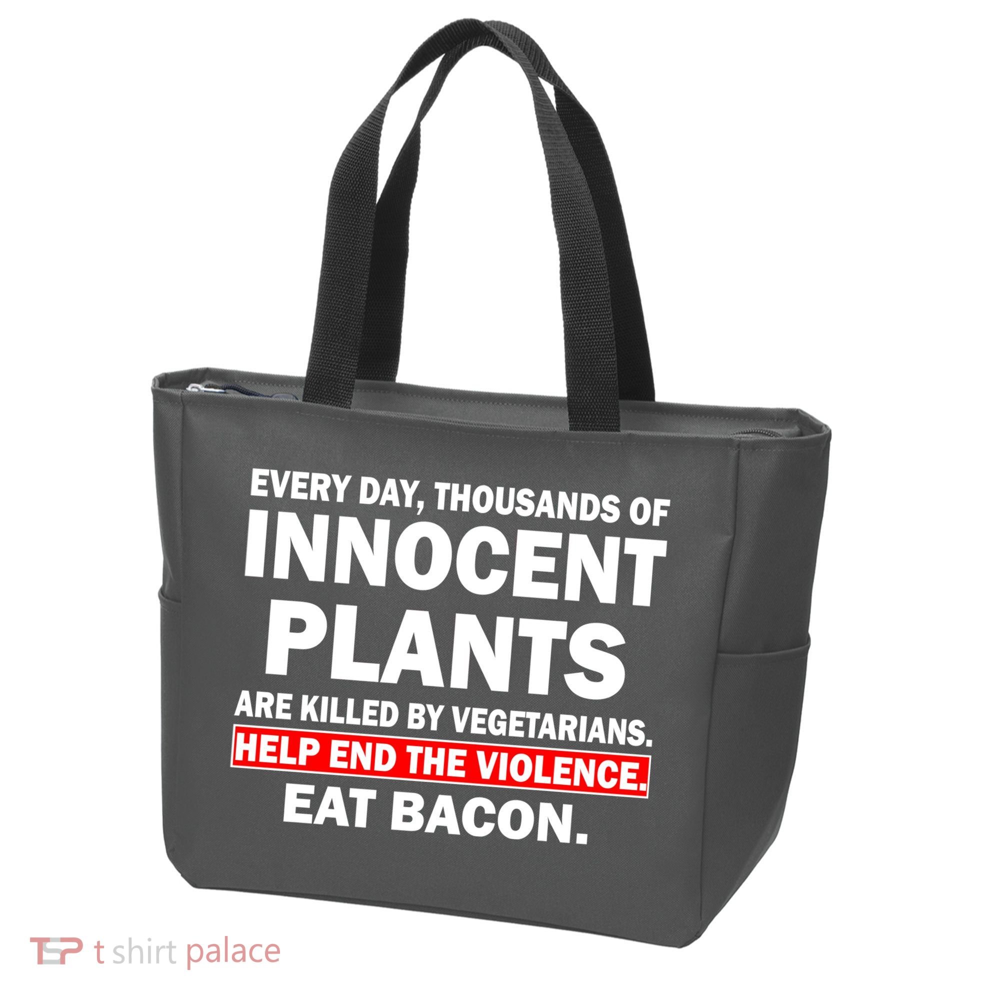 Help End The Violence Eat Bacon  Tote Bag