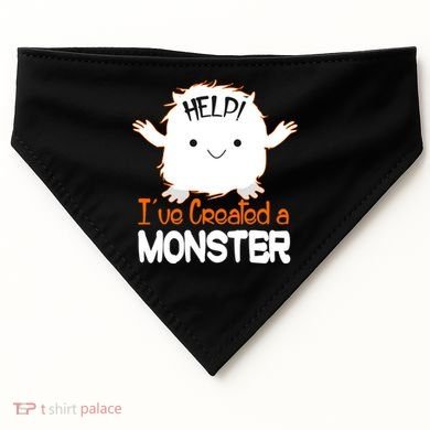 Help I've Created a Monster Funny Halloween USA-Made Doggie Bandana