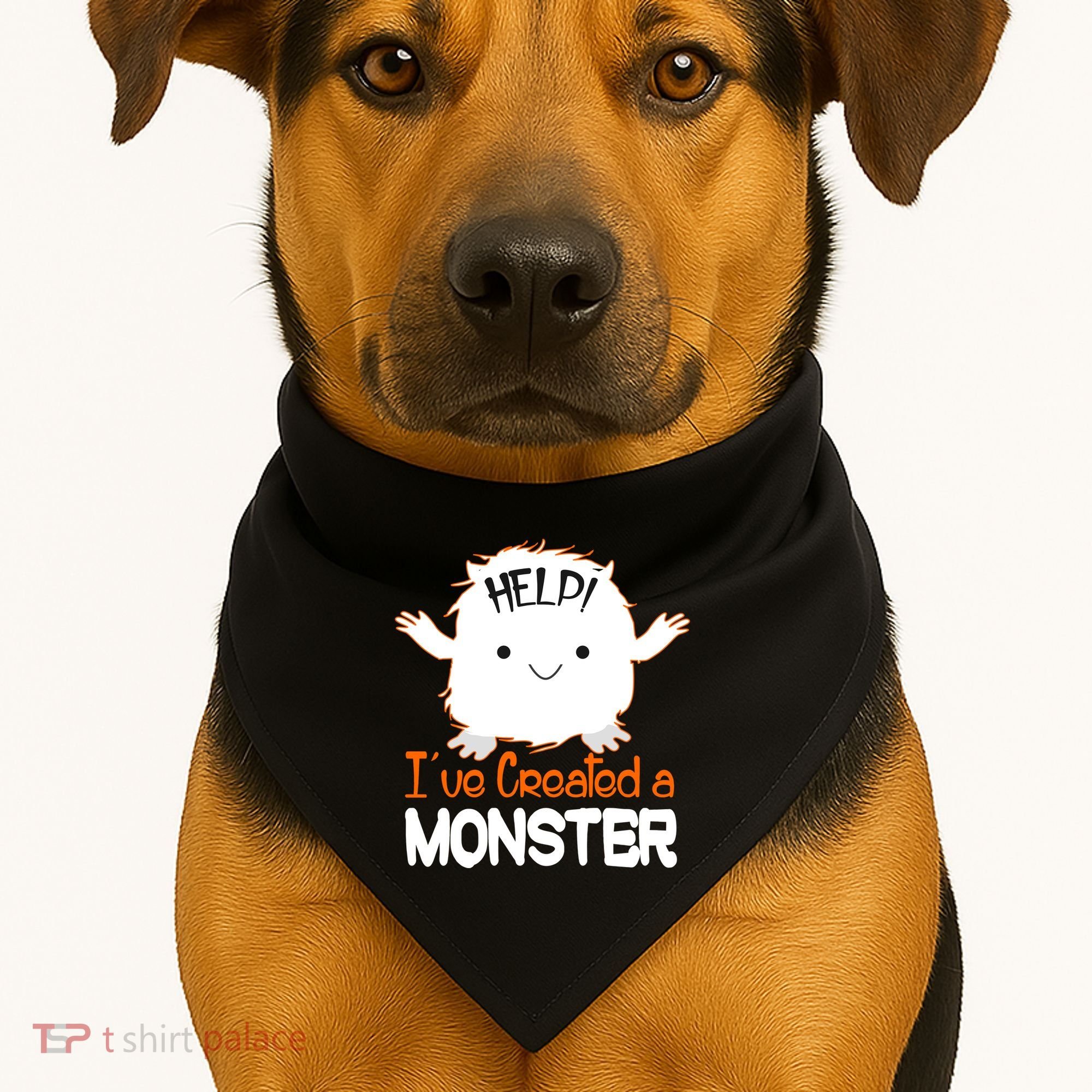 Help I've Created a Monster Funny Halloween USA-Made Doggie Bandana