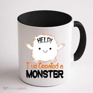Help I've Created a Monster Funny Halloween Coffee Mug back
