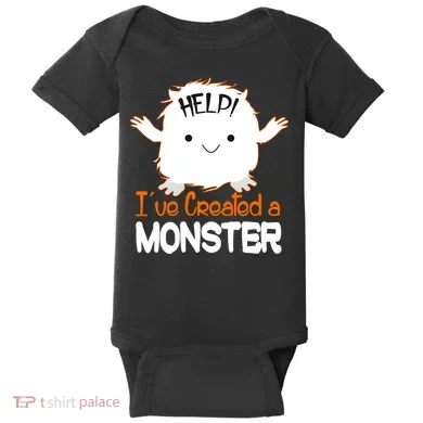 Help I've Created a Monster Funny Halloween Baby Bodysuit