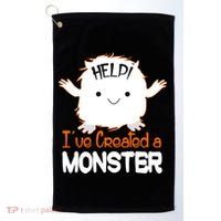 Help I've Created a Monster Funny Halloween Golf Towel thumb 0