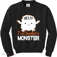 Help I've Created a Monster Funny Halloween Kids Sweatshirt thumb 0