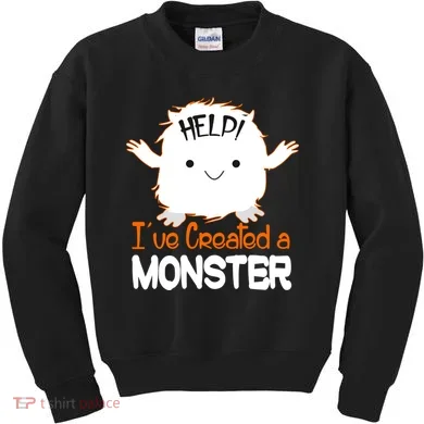 Help I've Created a Monster Funny Halloween Kids Sweatshirt