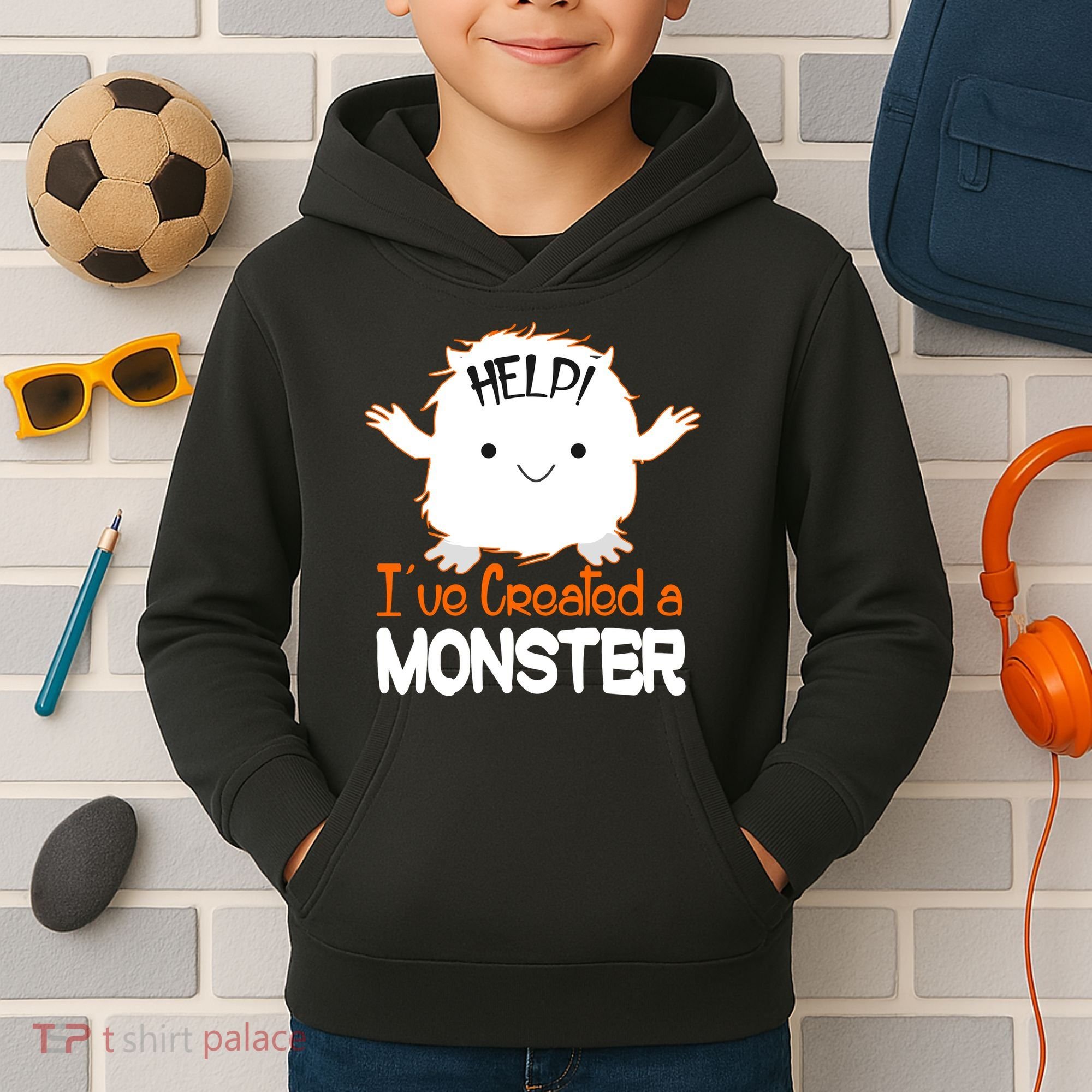 Help I've Created a Monster Funny Halloween Kids Hoodie