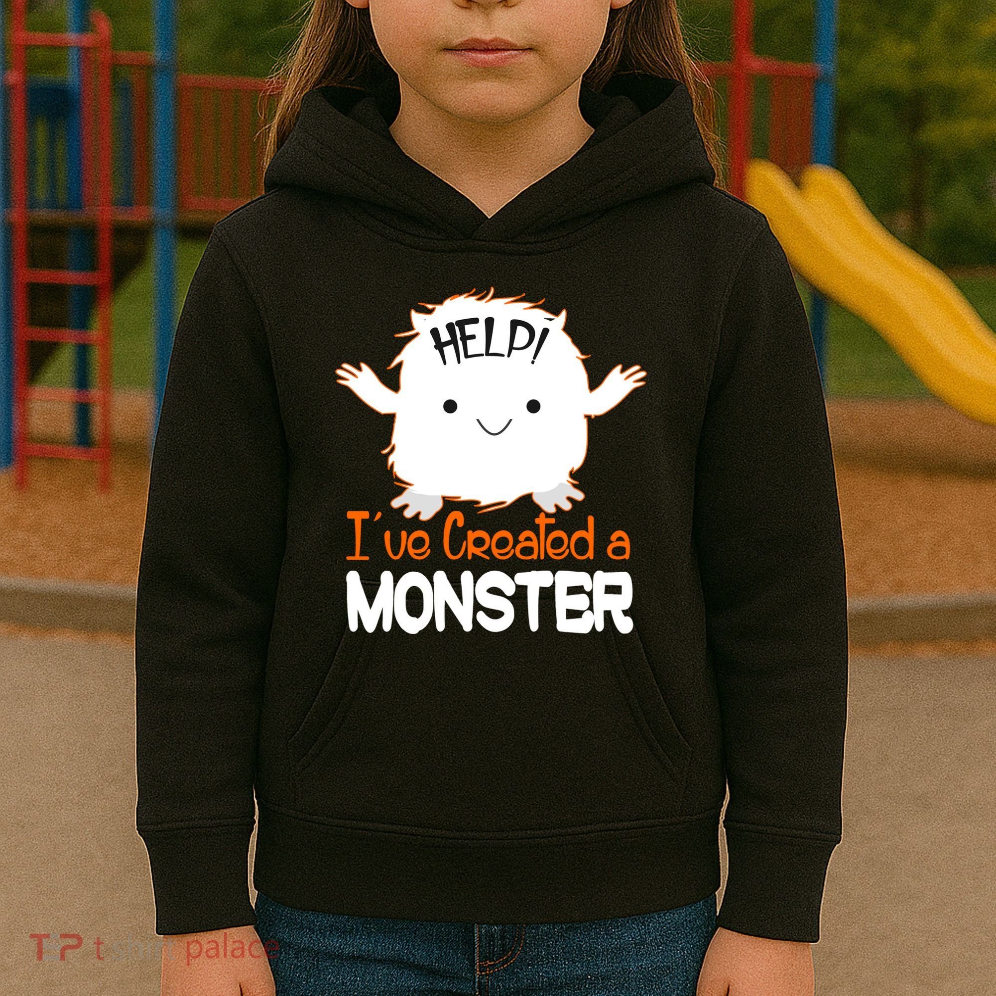 Help I've Created a Monster Funny Halloween Kids Hoodie