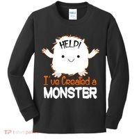 Help I've Created a Monster Funny Halloween Kids Long Sleeve Shirt thumb 0
