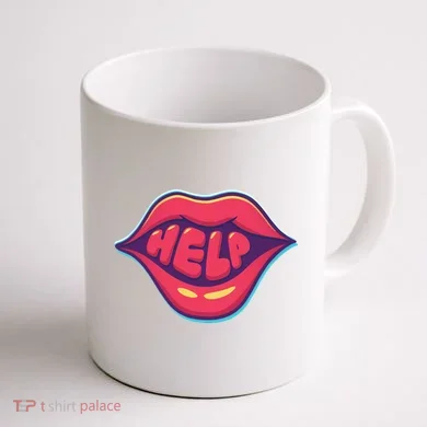Help Lips Coffee Mug back
