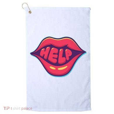 Help Lips Golf Towel