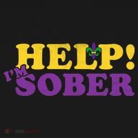 Help Me I'm Sober Mardi Gras USA-Made Doggie Bandana thumb 2