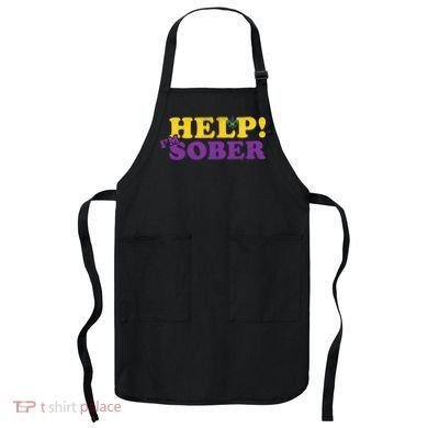 Help Me I'm Sober Mardi Gras Apron