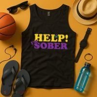 Help Me I'm Sober Mardi Gras Tank Top thumb 4