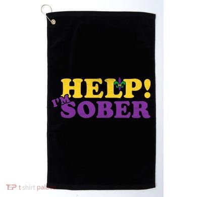 Help Me I'm Sober Mardi Gras Golf Towel