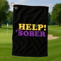 Help Me I'm Sober Mardi Gras Golf Towel thumb 1