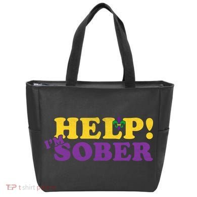 Help Me I'm Sober Mardi Gras Tote Bag