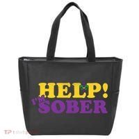 Help Me I'm Sober Mardi Gras Tote Bag thumb 0
