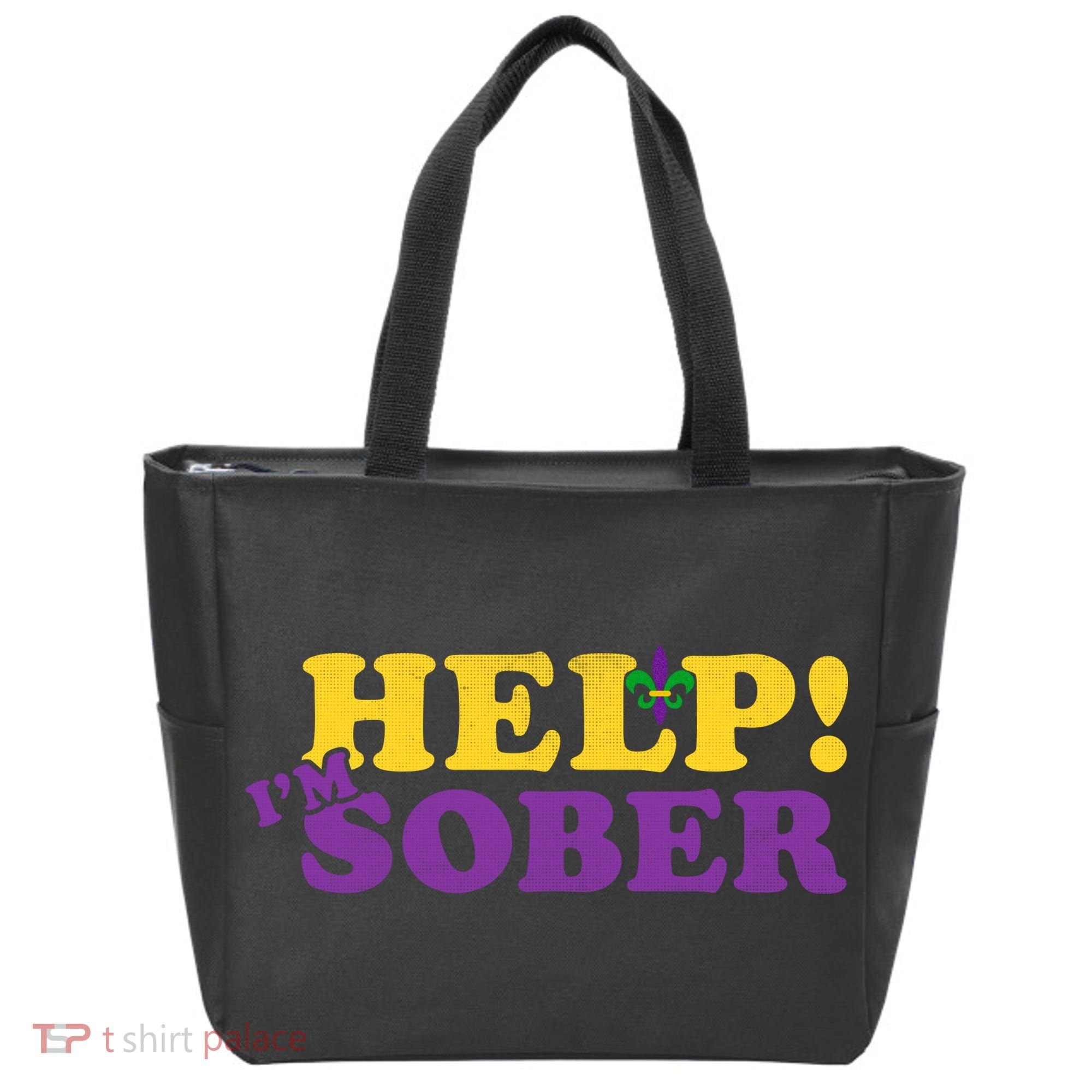 Help Me I'm Sober Mardi Gras Tote Bag