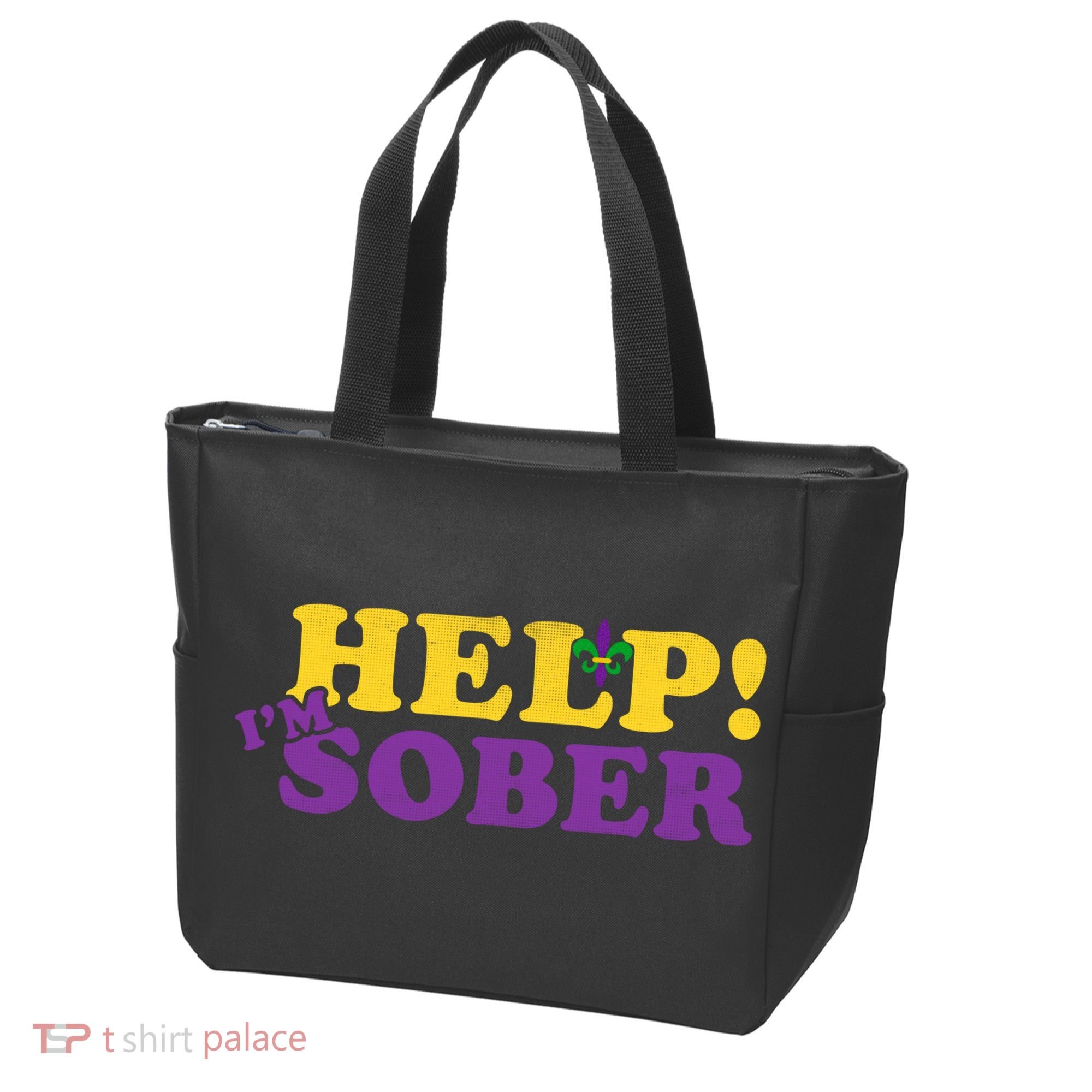 Help Me I'm Sober Mardi Gras Tote Bag