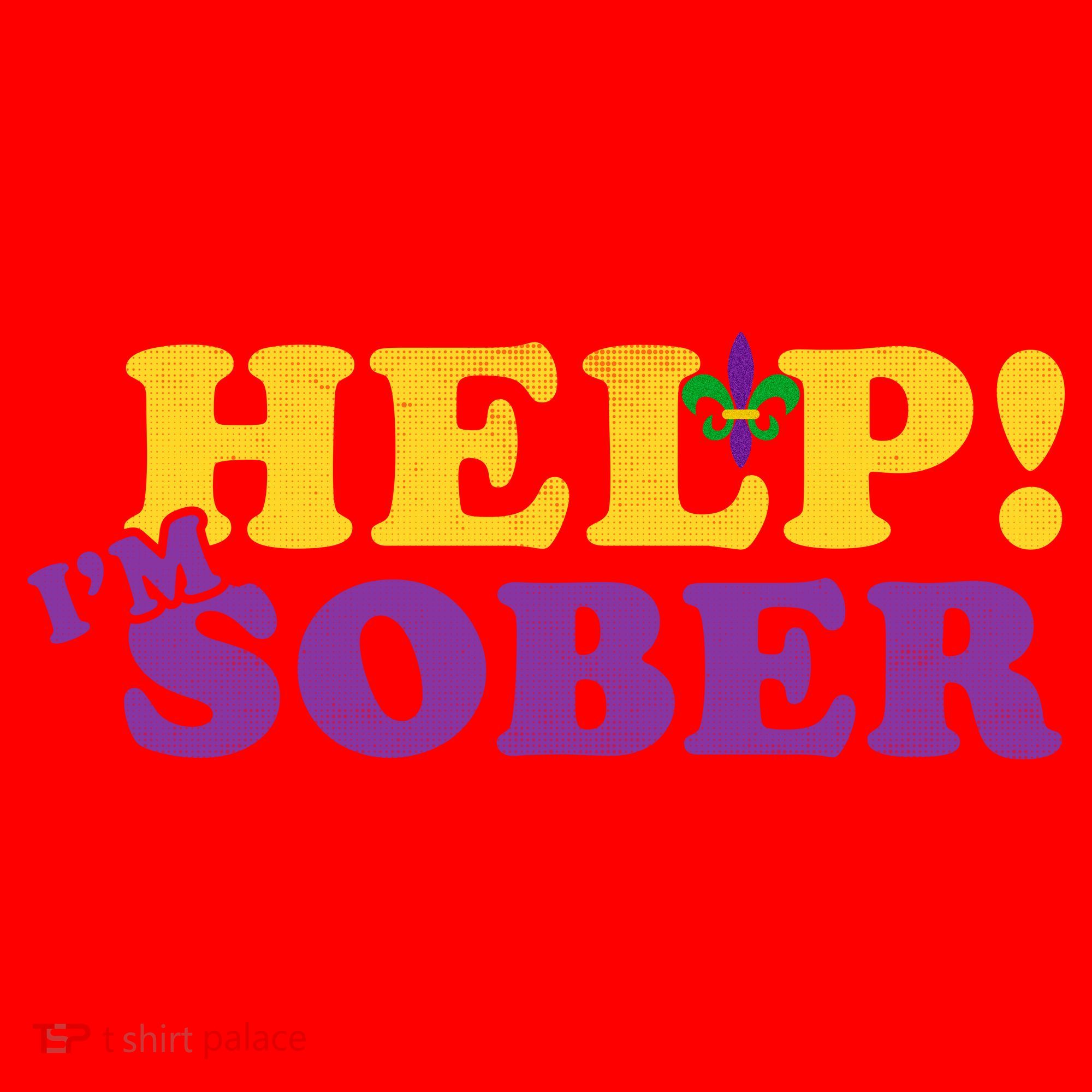 Help Me I'm Sober Mardi Gras Santa Hat