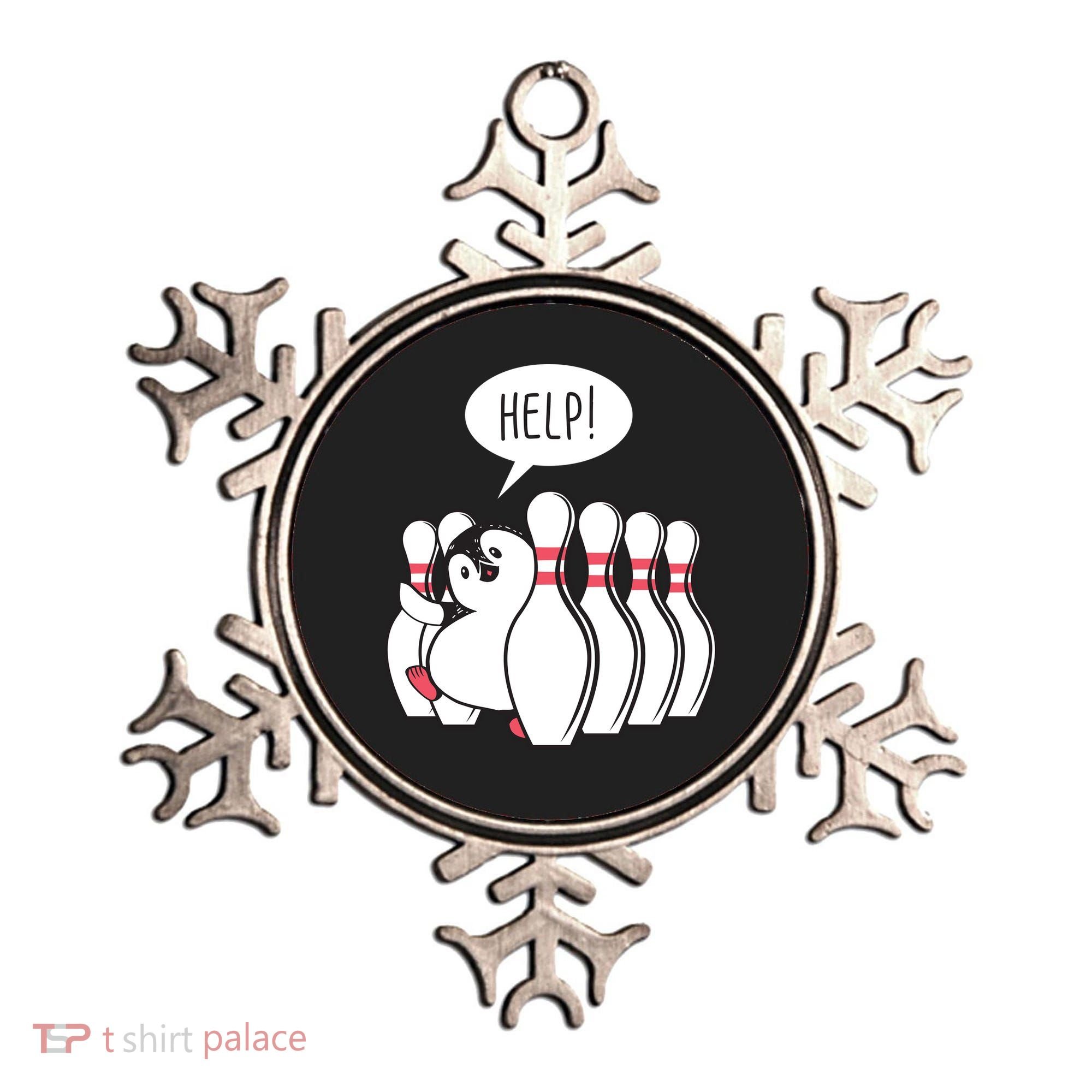 Help Penguin Bowling Pin Ornament