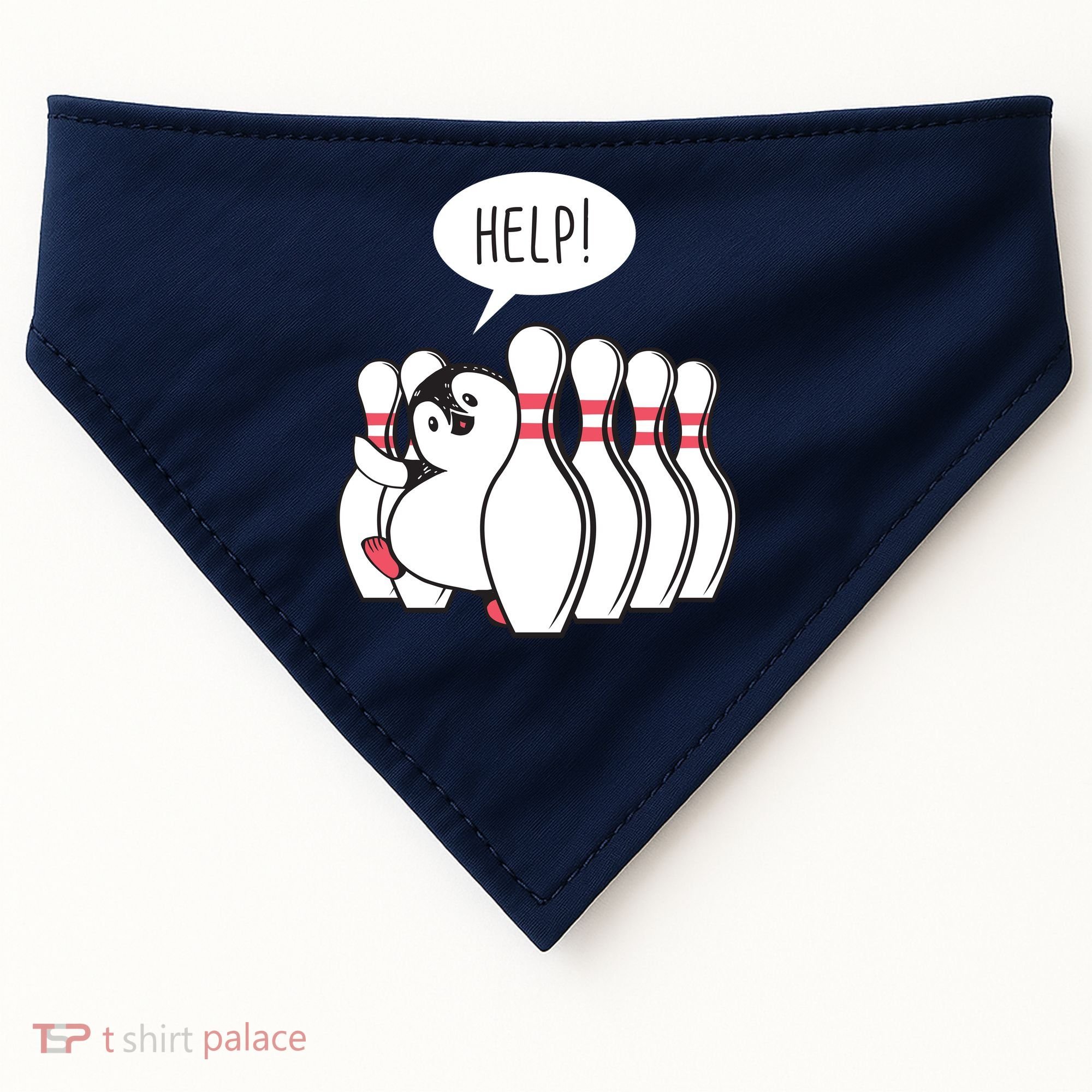 Help Penguin Bowling Pin USA-Made Doggie Bandana