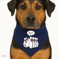 Help Penguin Bowling Pin USA-Made Doggie Bandana thumb 1