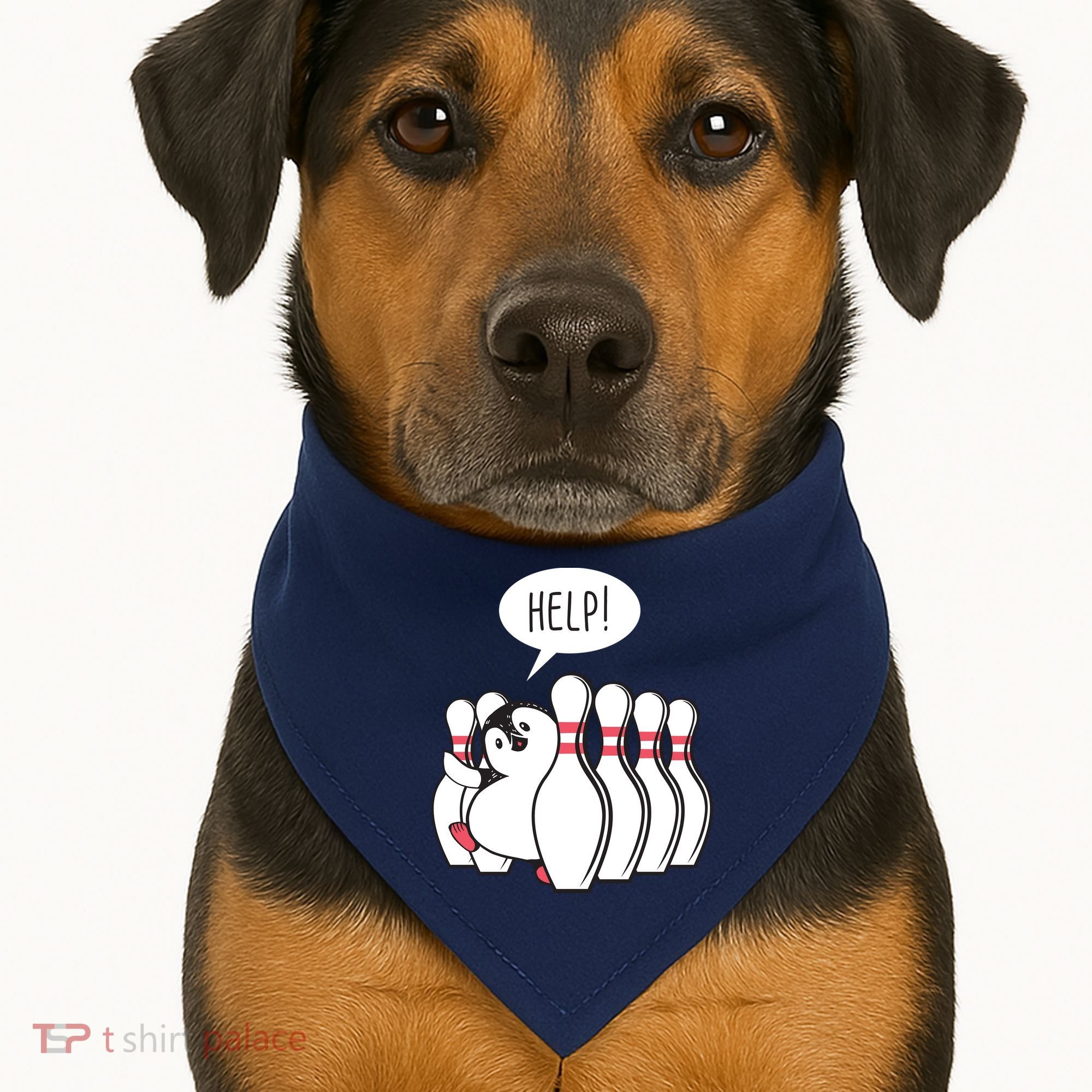 Help Penguin Bowling Pin USA-Made Doggie Bandana