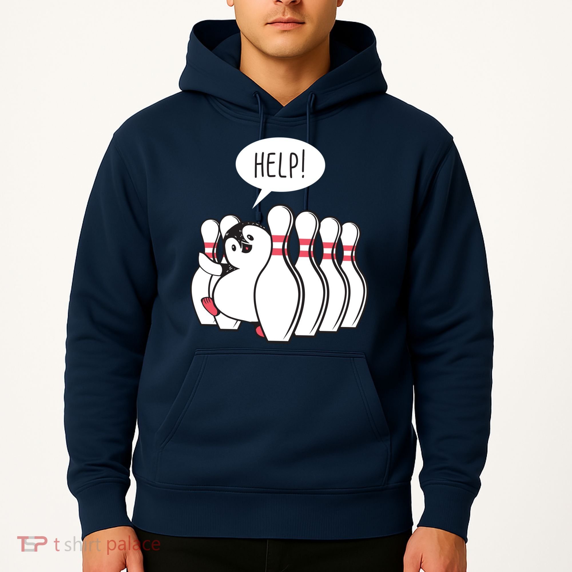 Help Penguin Bowling Pin Hoodie