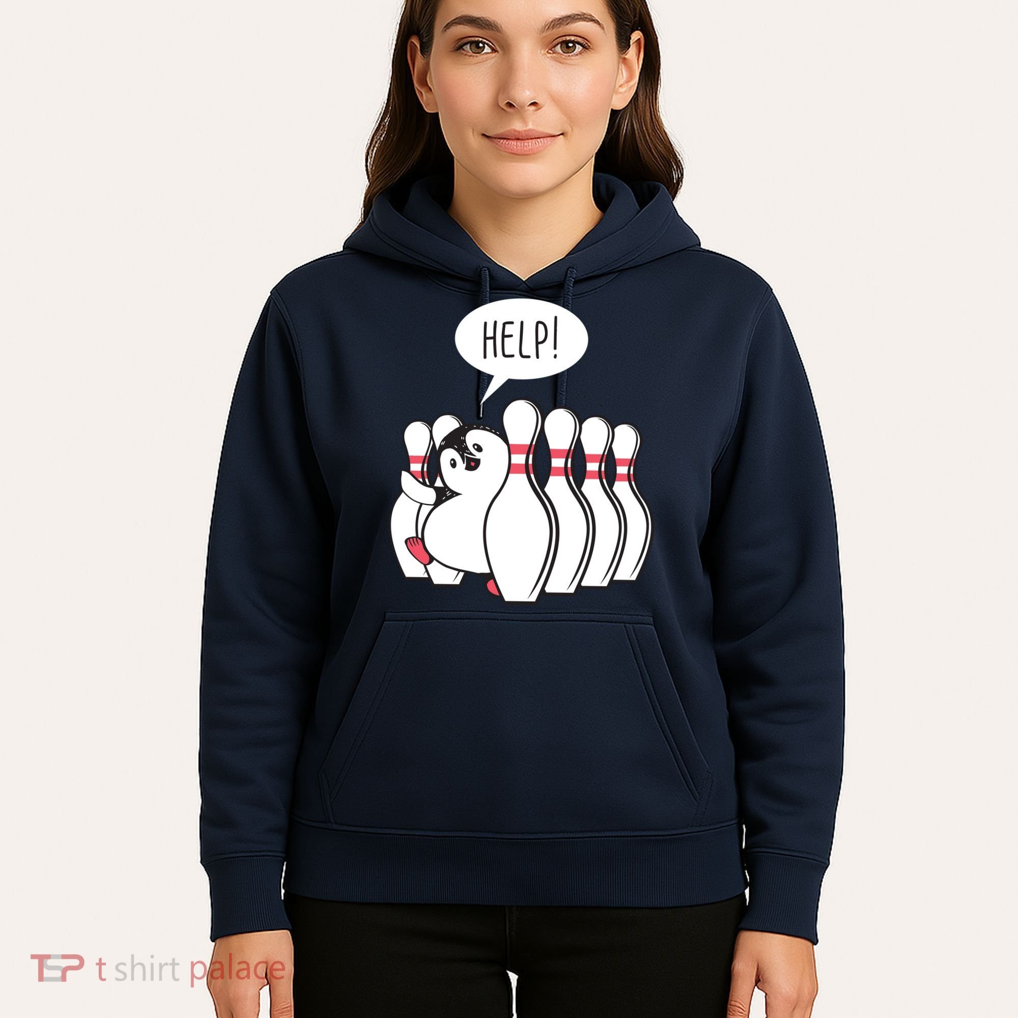 Help Penguin Bowling Pin Hoodie