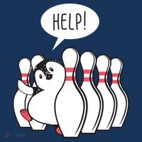Help Penguin Bowling Pin Long Sleeve Shirt thumb 2