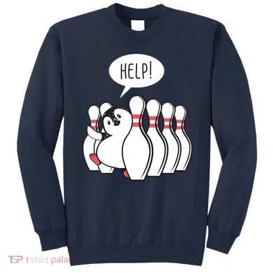 Help Penguin Bowling Pin Sweatshirt