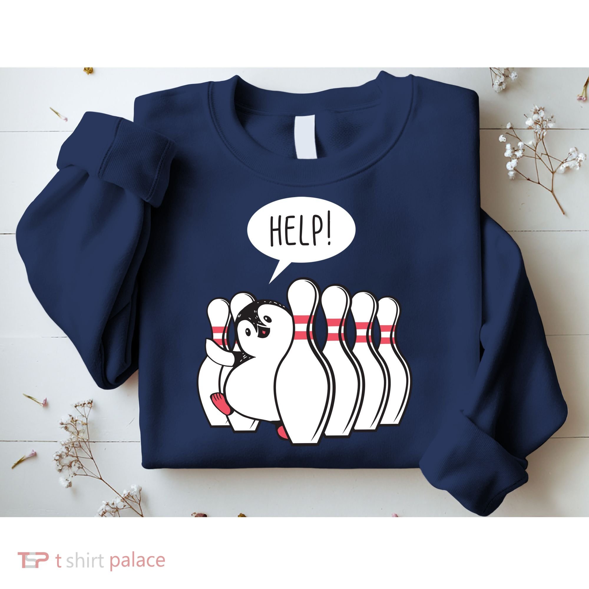 Help Penguin Bowling Pin Sweatshirt