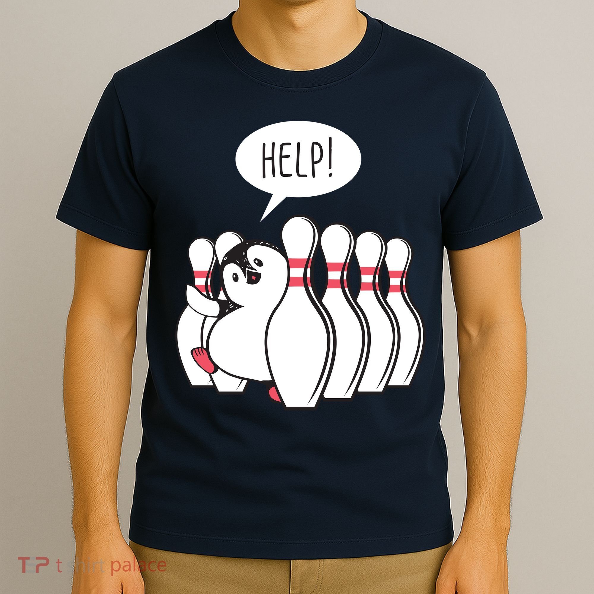 Help Penguin Bowling Pin T-Shirt