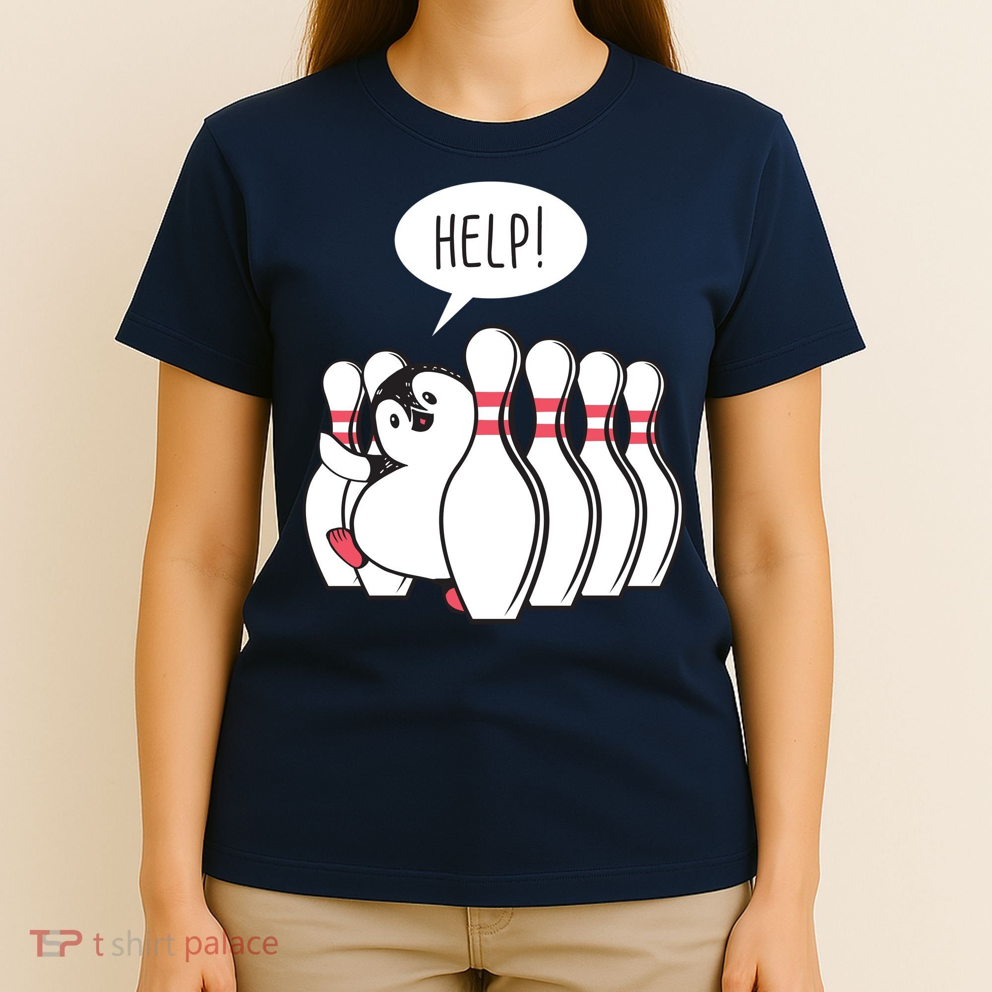 Help Penguin Bowling Pin T-Shirt