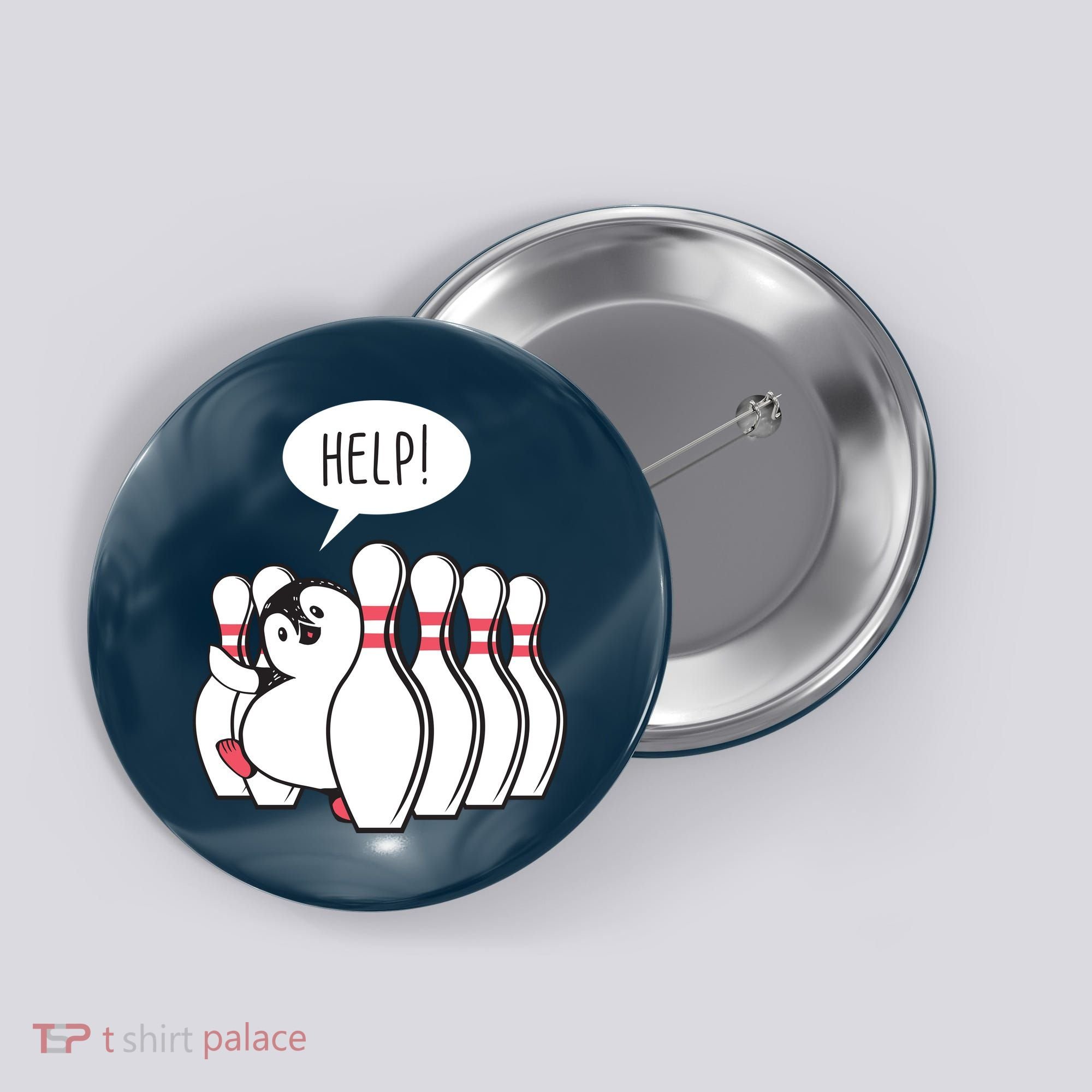 Help Penguin Bowling Pin Button