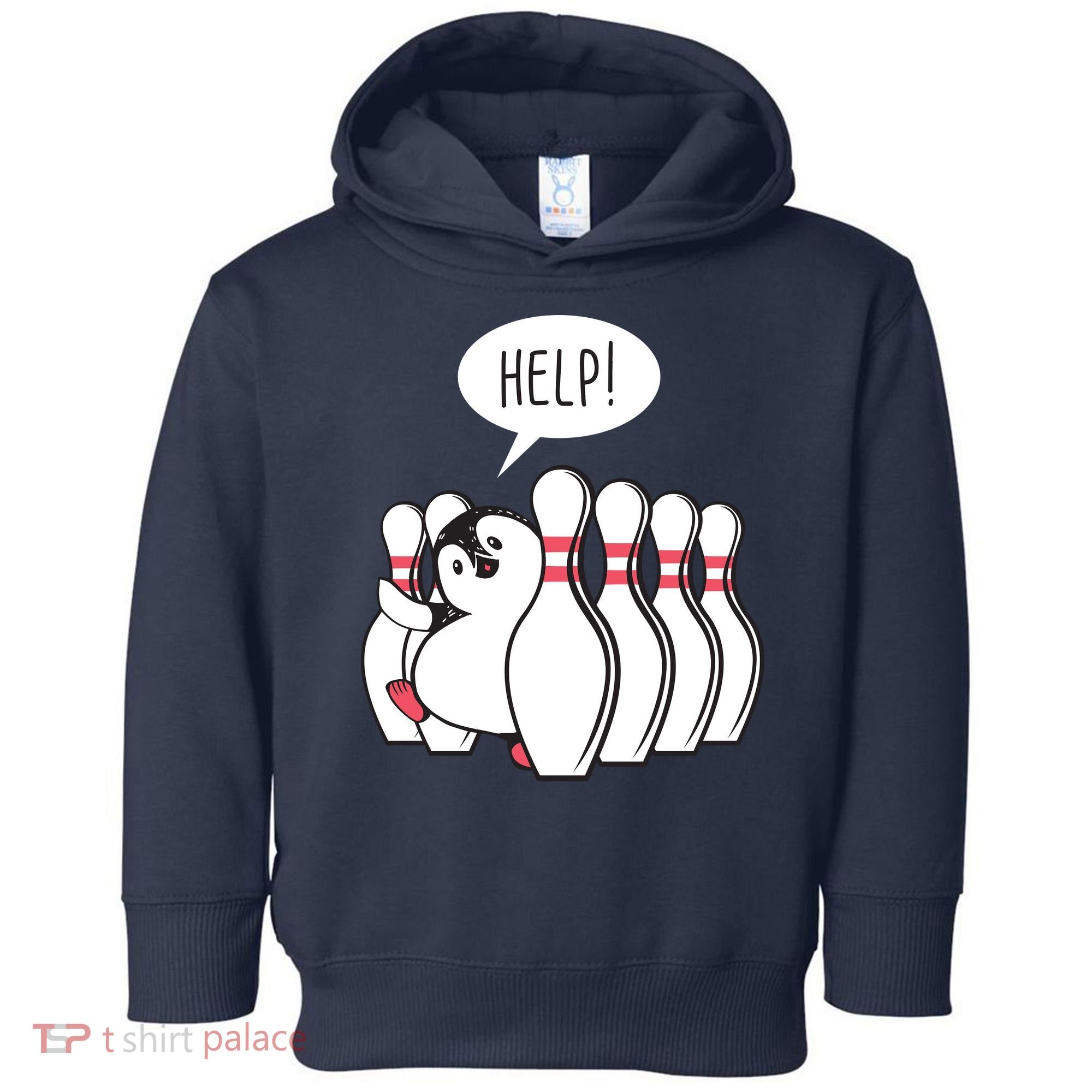 Help Penguin Bowling Pin Toddler Hoodie