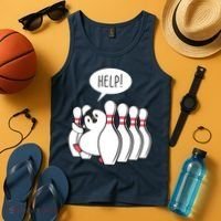 Help Penguin Bowling Pin Tank Top thumb 4
