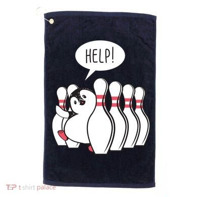 Help Penguin Bowling Pin Golf Towel