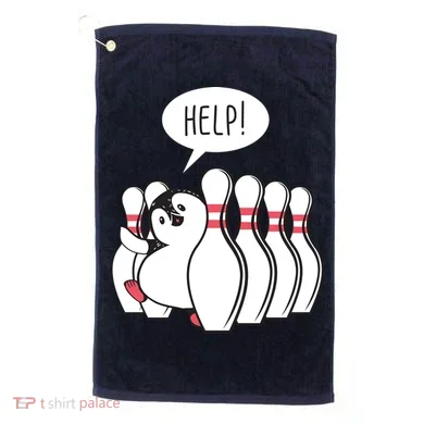 Help Penguin Bowling Pin Golf Towel